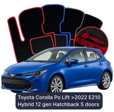 Velúrové autokoberce OMEVO pre Toyota Corolla polifting (od roku 2022) E210 Hybrid E210 12 gen Hatchback 5 dverí (2018-2025)