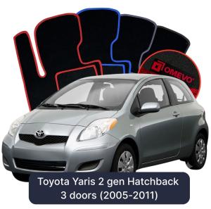 Velúrové autokoberce OMEVO pre Toyota Yaris 2 gen Hatchback 3-dverový (2005–2011)