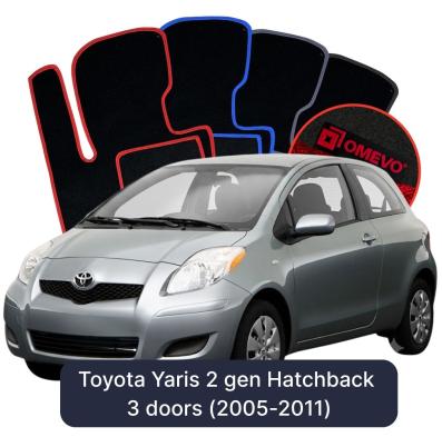 Velúrové autokoberce OMEVO pre Toyota Yaris 2 gen Hatchback 3-dverový (2005–2011)
