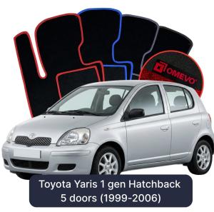 Velúrové autokoberce OMEVO pre Toyota Yaris 1 gen Hatchback 5 dverí (1999-2006)