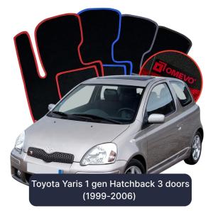 Velúrové autokoberce OMEVO pre Toyota Yaris 1 gen Hatchback 3 dvere (1999-2006)