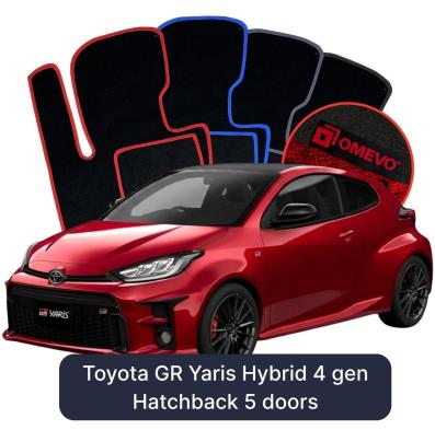 Velúrové autokoberce OMEVO pre Toyota GR Yaris Hibrid 4 gen Hatchback 5 dvere (2020-2025)