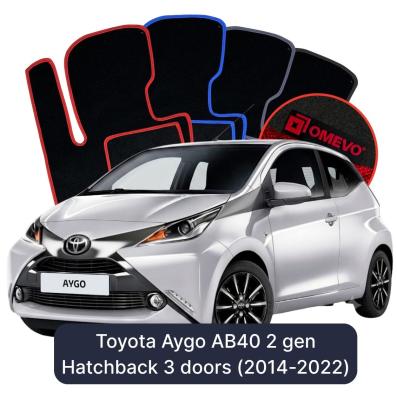 Velúrové autokoberce OMEVO pre Toyota Aygo AB40 2 gen Hatchback 3 dvere (2014–2022)