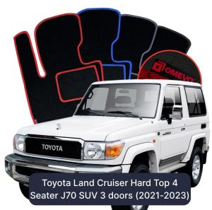 Velúrové autokoberce OMEVO pre Toyota Land Cruiser Hard Top 4 miesta J70 SUV 3 dvere (2021-2023)