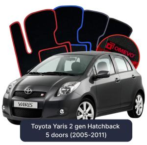Velúrové autokoberce OMEVO pre Toyota Yaris 2 gen Hatchback 5 dverí (2005-2011)