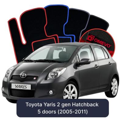 Velúrové autokoberce OMEVO pre Toyota Yaris 2 gen Hatchback 5 dverí (2005-2011)