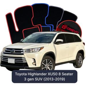Velúrové autokoberce OMEVO pre Toyota Highlander XU50 8-miestny 3 generácie SUV (2013-2019)