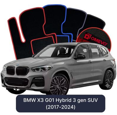 Velúrové autokoberce OMEVO pre BMW X3 Hybrid G01 3 gen SUV (2017-2024)