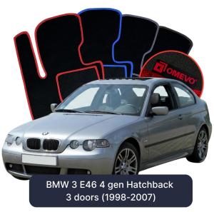 Velúrové autokoberce OMEVO pre BMW 3 E46 4 gen Hatchback 3 dvere (1998-2007)