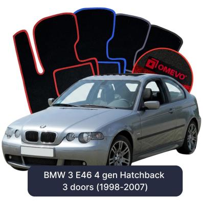 Velúrové autokoberce OMEVO pre BMW 3 E46 4 gen Hatchback 3 dvere (1998-2007)