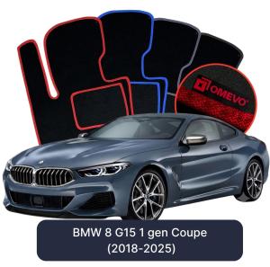 Velúrové autokoberce OMEVO pre BMW 8 G15 1 gen Kupé (2018-2025)