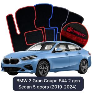 Velúrové autokoberce OMEVO pre BMW 2 Gran Kupé F44 2 gen Sedan 4 dvere (2019-2024)
