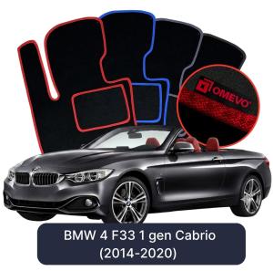 Velúrové autokoberce OMEVO pre BMW 4 F33 1 gen Cabrio (2014-2020)