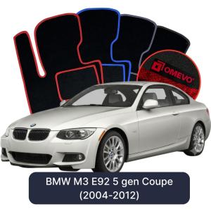 Velúrové autokoberce OMEVO pre BMW M3 E92 5 gen Kupé (2007-2013)