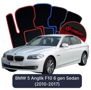 Velúrové autokoberce OMEVO pre BMW 5 F10 Anglická verzia 6 gen Sedan (2010-2017)