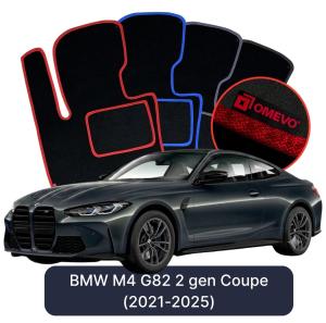 Velúrové autokoberce OMEVO pre BMW M4 G82 2 gen Kupé (2021-2025)