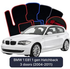 Velúrové autokoberce OMEVO pre BMW 1 E81 1 gen Hatchback 3 dvere (2004-2011)