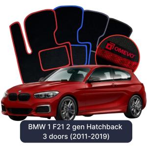 Velúrové autokoberce OMEVO pre BMW 1 F21 2 gen Hatchback 3 dvere (2011-2019)