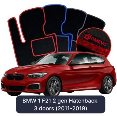 Velúrové autokoberce OMEVO pre BMW 1 F21 2 gen Hatchback 3 dvere (2011-2019)