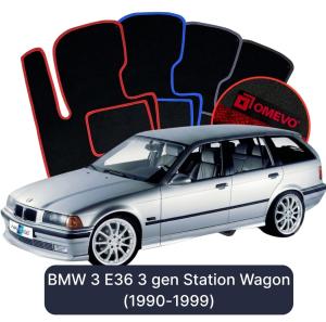 Velúrové autokoberce OMEVO pre BMW 3 E36 3 gen Kombi (1990-1999)