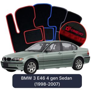 Velúrové autokoberce OMEVO pre BMW 3 E46 4 gen Sedan (1998-2007)