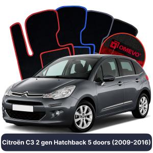 Velúrové autokoberce OMEVO pre Citroën C3 2 gen Hatchback 5 dverí (2009-2016)