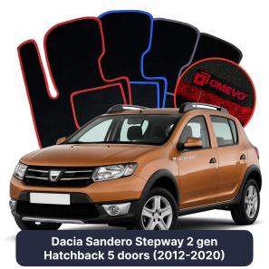 Velúrové autokoberce OMEVO pre Dacia Sandero Stepway 2 gen Hatchback 5 dverí (2012-2020)