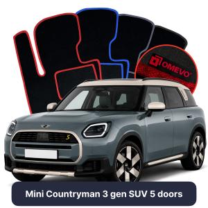 Velúrové autokoberce OMEVO pre Mini Countryman 3 gen SUV 5-dverový (2024-2025)