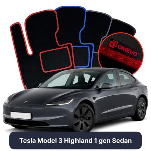Velúrové autokoberce OMEVO pre Tesla Model 3 Highland 1 gen Sedan (2022-2025)