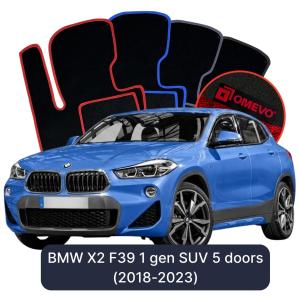 Velúrové autokoberce OMEVO pre BMW X2 F39 1 gen SUV 5 dverí (2018-2023)
