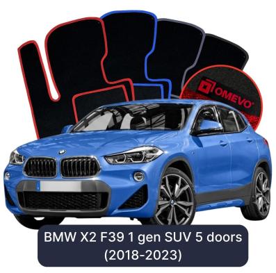 Velúrové autokoberce OMEVO pre BMW X2 F39 1 gen SUV 5 dverí (2018-2023)