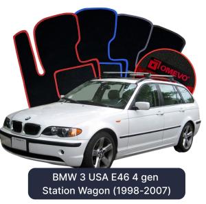 Velúrové autokoberce OMEVO pre BMW 3 USA E46 4 gen Kombi (1998-2007)