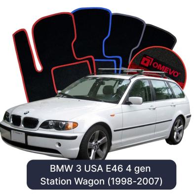 Velúrové autokoberce OMEVO pre BMW 3 USA E46 4 gen Kombi (1998-2007)