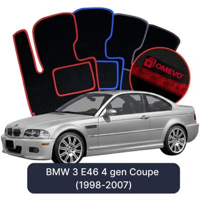 Velúrové autokoberce OMEVO pre BMW 3 E46 4 gen Kupé (1998-2007)