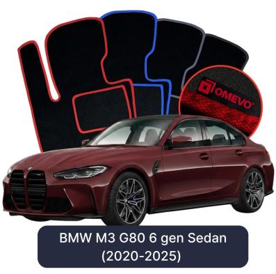 Velúrové autokoberce OMEVO pre BMW M3 G80 6 gen Sedan (2020-2025)