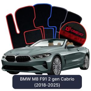 Velúrové autokoberce OMEVO pre BMW M8 F91 2 gen Cabrio (2018-2025)