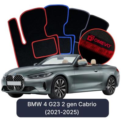 Velúrové autokoberce OMEVO pre BMW 4 G23 2 gen Cabrio (2021-2025)