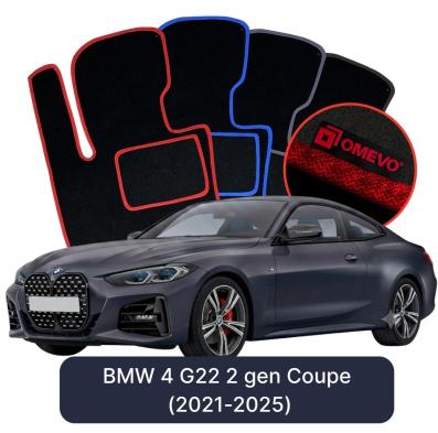 Velúrové autokoberce OMEVO pre BMW 4 G22 2 gen Kupé (2021-2025)