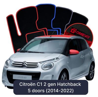 Velúrové autokoberce OMEVO pre Citroën C1 2 gen Hatchback 5 dverí (2014-2022)