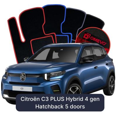 Velúrové autokoberce OMEVO pre Citroën C3 PLUS Hybrid 4 gen Hatchback 5 dverí (2024-2025)