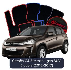 Velúrové autokoberce OMEVO pre Citroën C4 Aircross 1. generácia SUV 5 dverí (2012-2017)
