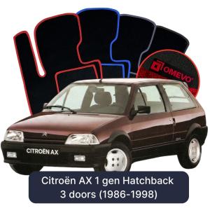 Velúrové autokoberce OMEVO pre Citroën AX 1 gen Hatchback 3 dvere (1986-1998)