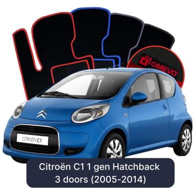 Velúrové autokoberce OMEVO pre Citroën C1 1 gen Hatchback 3 dvere (2005-2014)