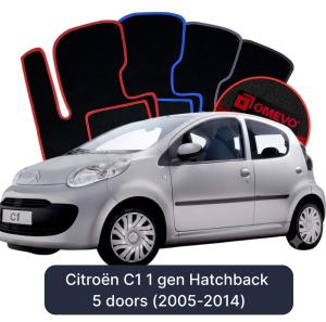 Velúrové autokoberce OMEVO pre Citroën C1 1 gen Hatchback 5 dverí (2005-2014)
