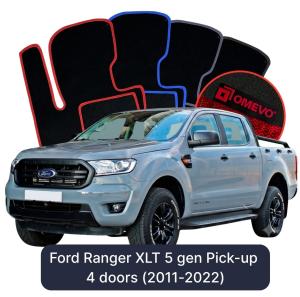 Velúrové autokoberce OMEVO pre Ford Ranger XLT 5 gen Pick-up 4 dvere (2011-2022)