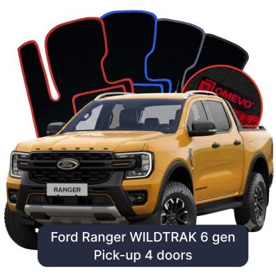 Velúrové autokoberce OMEVO pre Ford Ranger WILDTRAK 6 gen Pick-up 4 dvere (2022-2025)