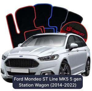 Velúrové autokoberce OMEVO pre Ford Mondeo ST Line MK5 5 gen Kombi (2014-2022)