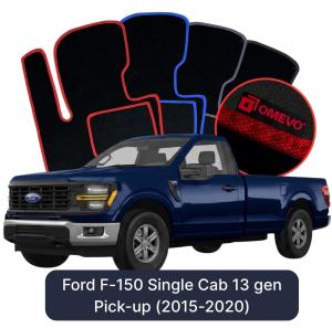 Velúrové autokoberce OMEVO pre Ford F-150 Single Cab 13 gen Pick-up (2015-2020)