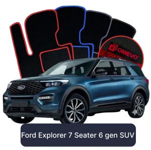 Velúrové autokoberce OMEVO pre Ford Explorer 7-miestny 6 gen SUV (2019-2025)