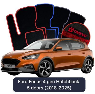 Velúrové autokoberce OMEVO pre Ford Focus 4 gen Hatchback 5 dverí (2018-2025)